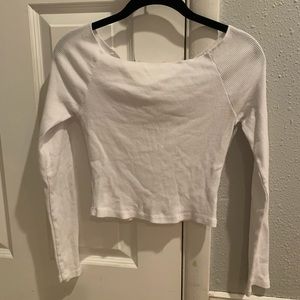 SOLD ON DEPOP BM white off the shoulder top